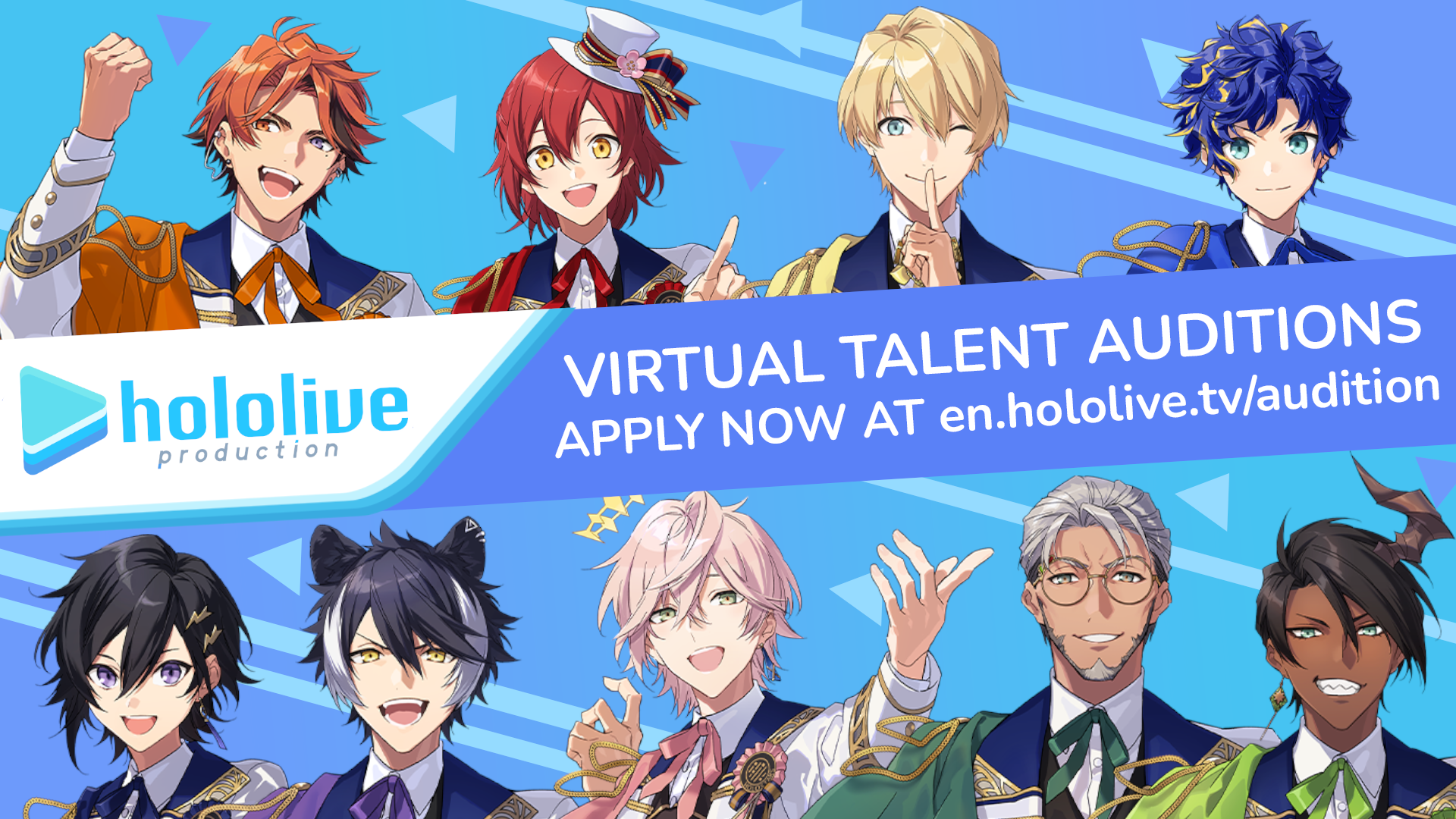 Male VTuber auditions for hololive English are now open!